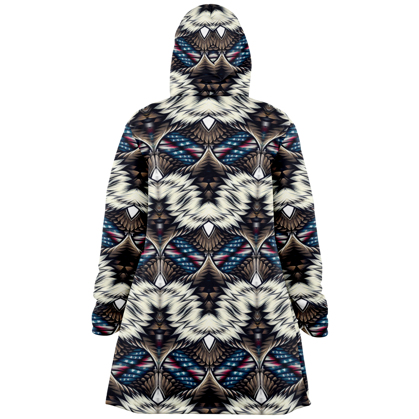 Women's Bold Geometric Pattern All-Over Print Microfleece Cloak
