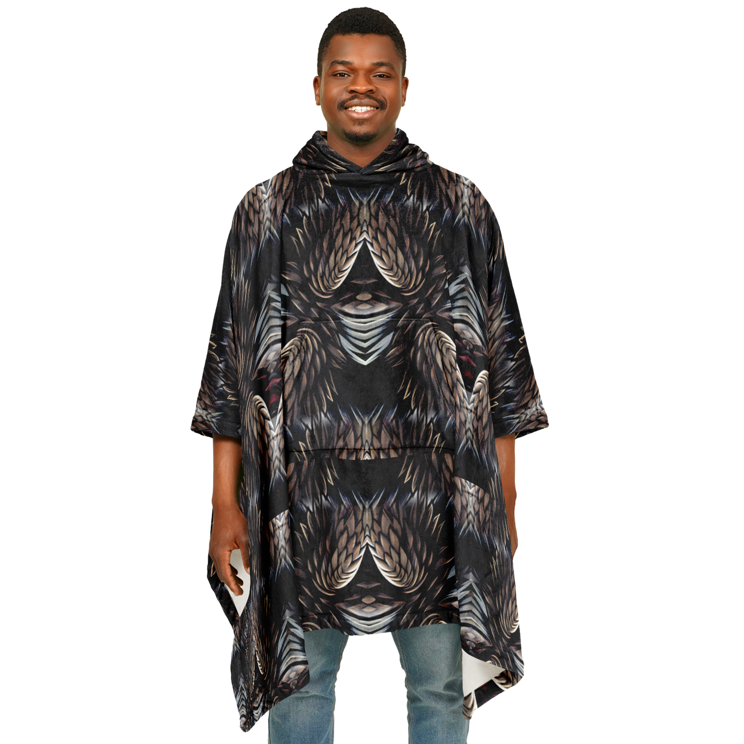 Men's Flannel Blanket Poncho