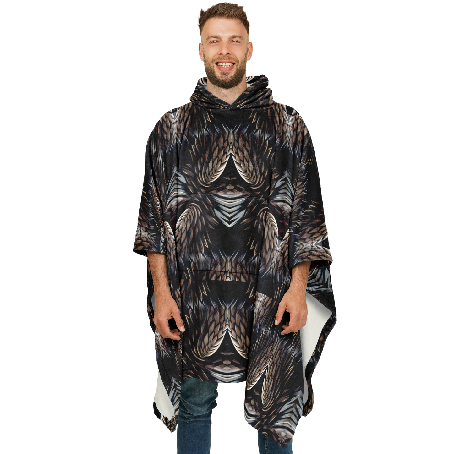 Men's Flannel Blanket Poncho