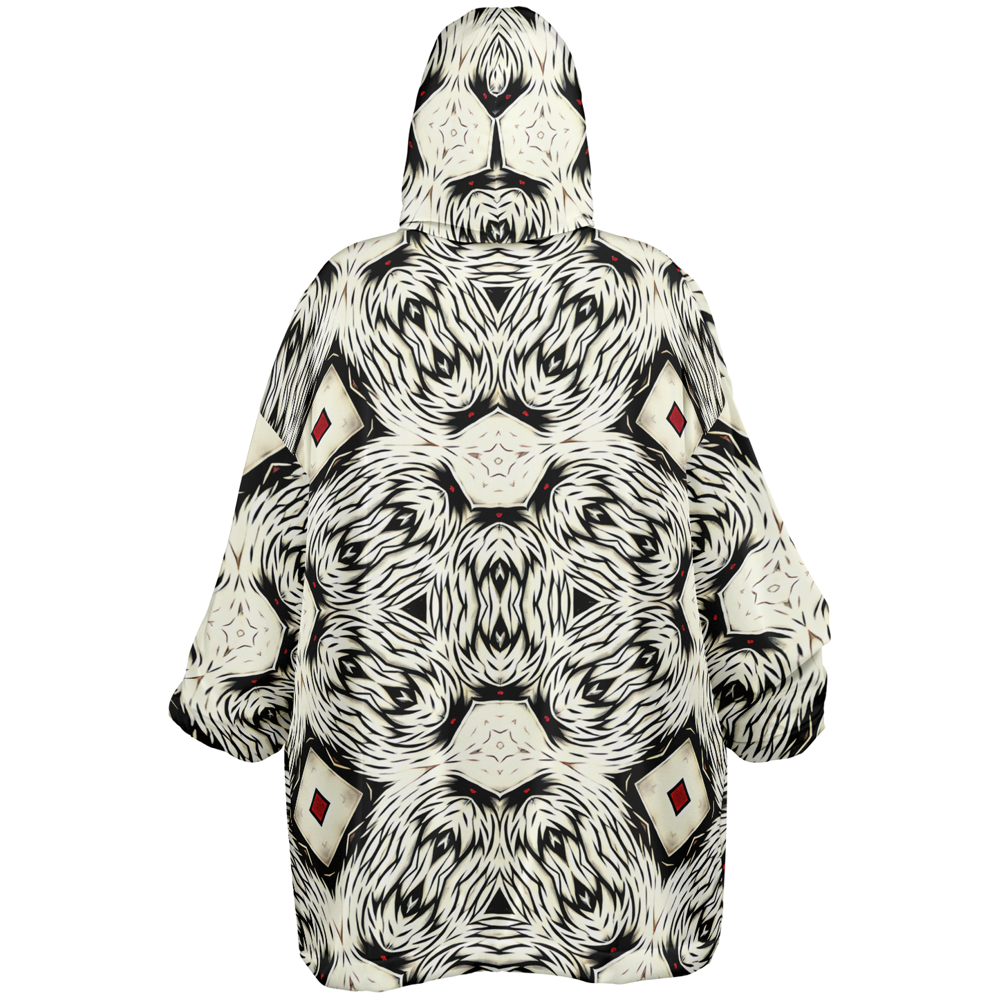Women's Black & White Abstract Pattern All Over print Snug Hoodie