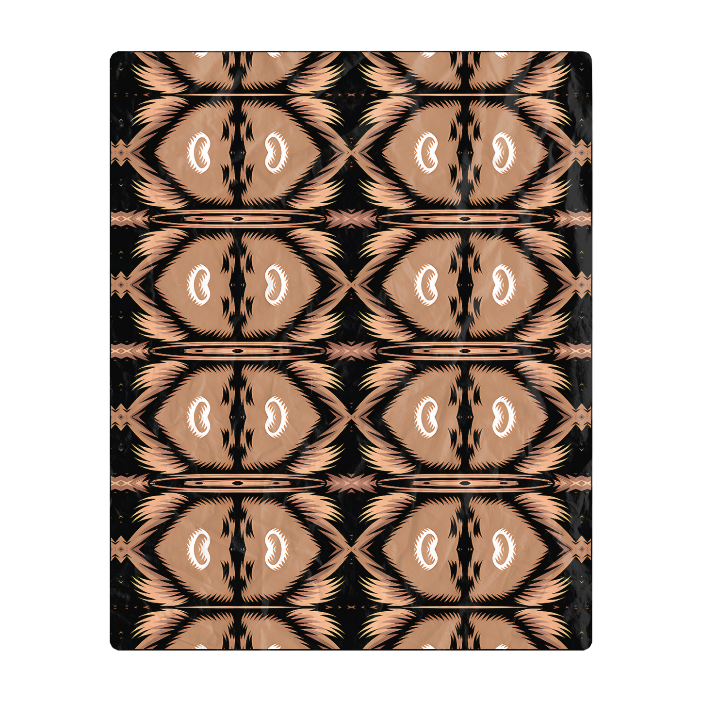 Brown Geometric Pattern All-Over Print Freeform Beach Towel