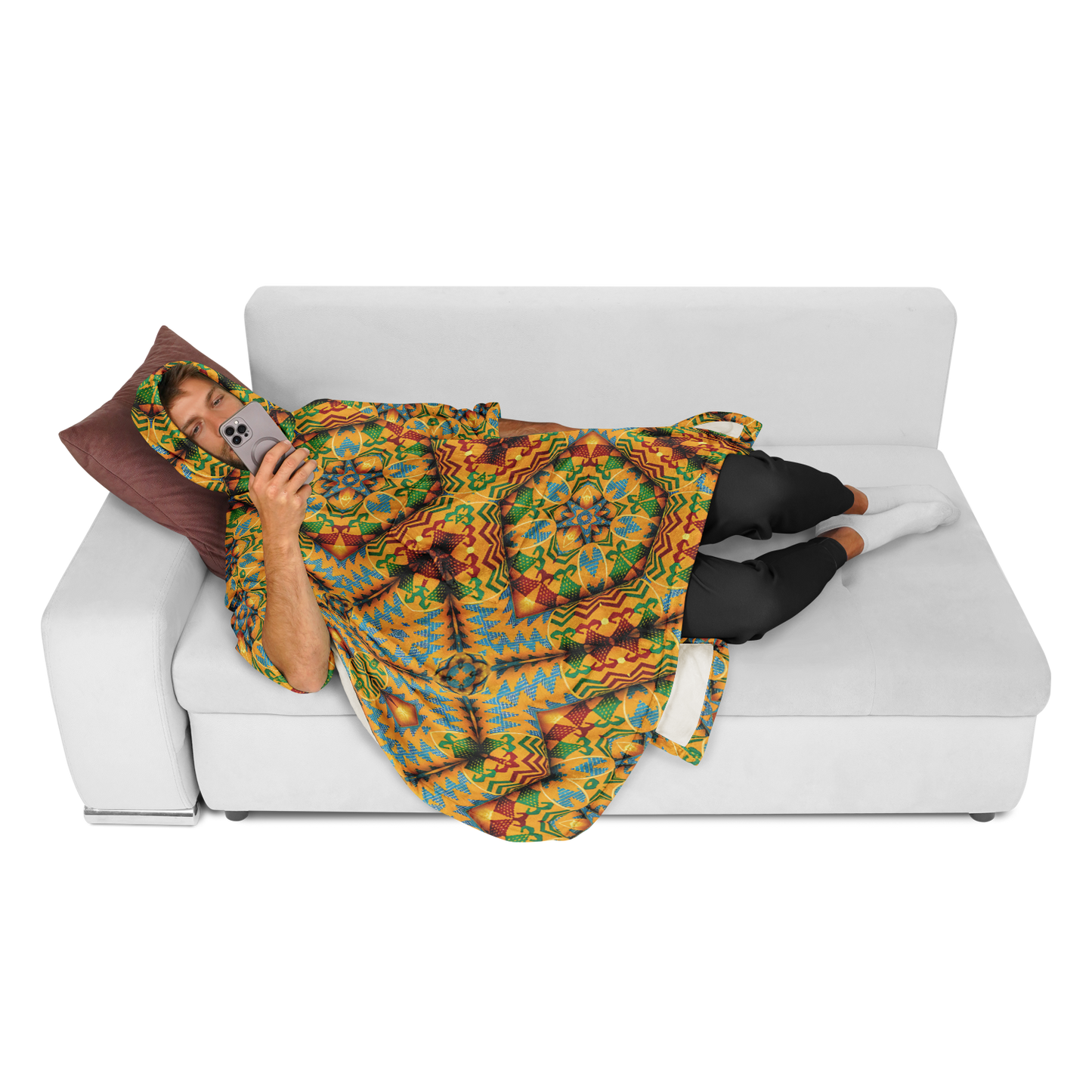 Men's Flannel Blanket Poncho