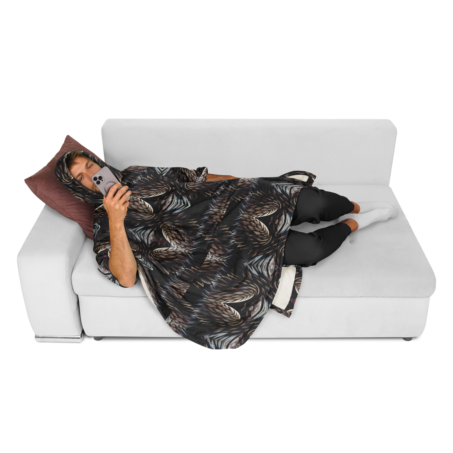 Men's Flannel Blanket Poncho