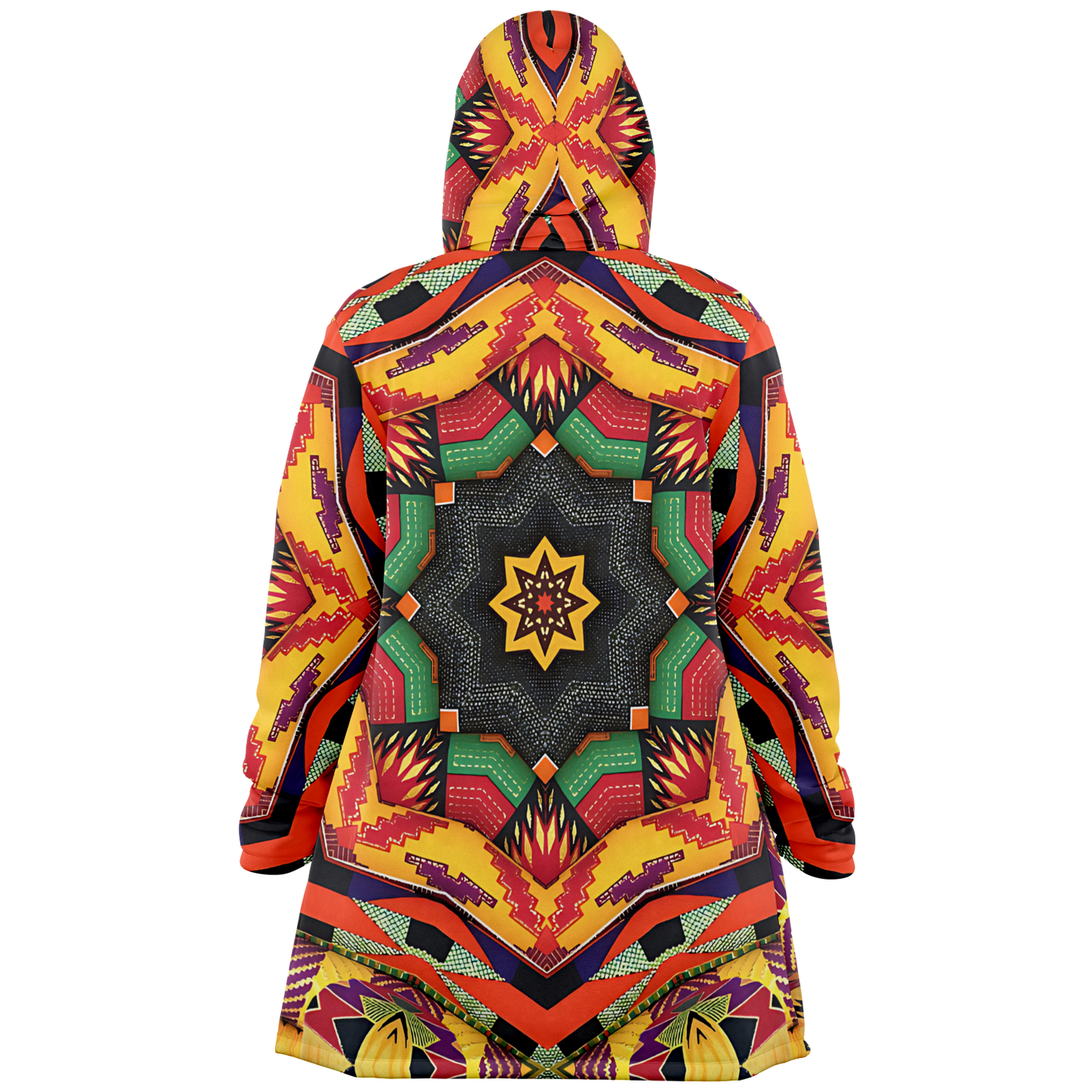 Men's Kaleidoscope Tribal Pattern All Over Print Microfleece Cloak