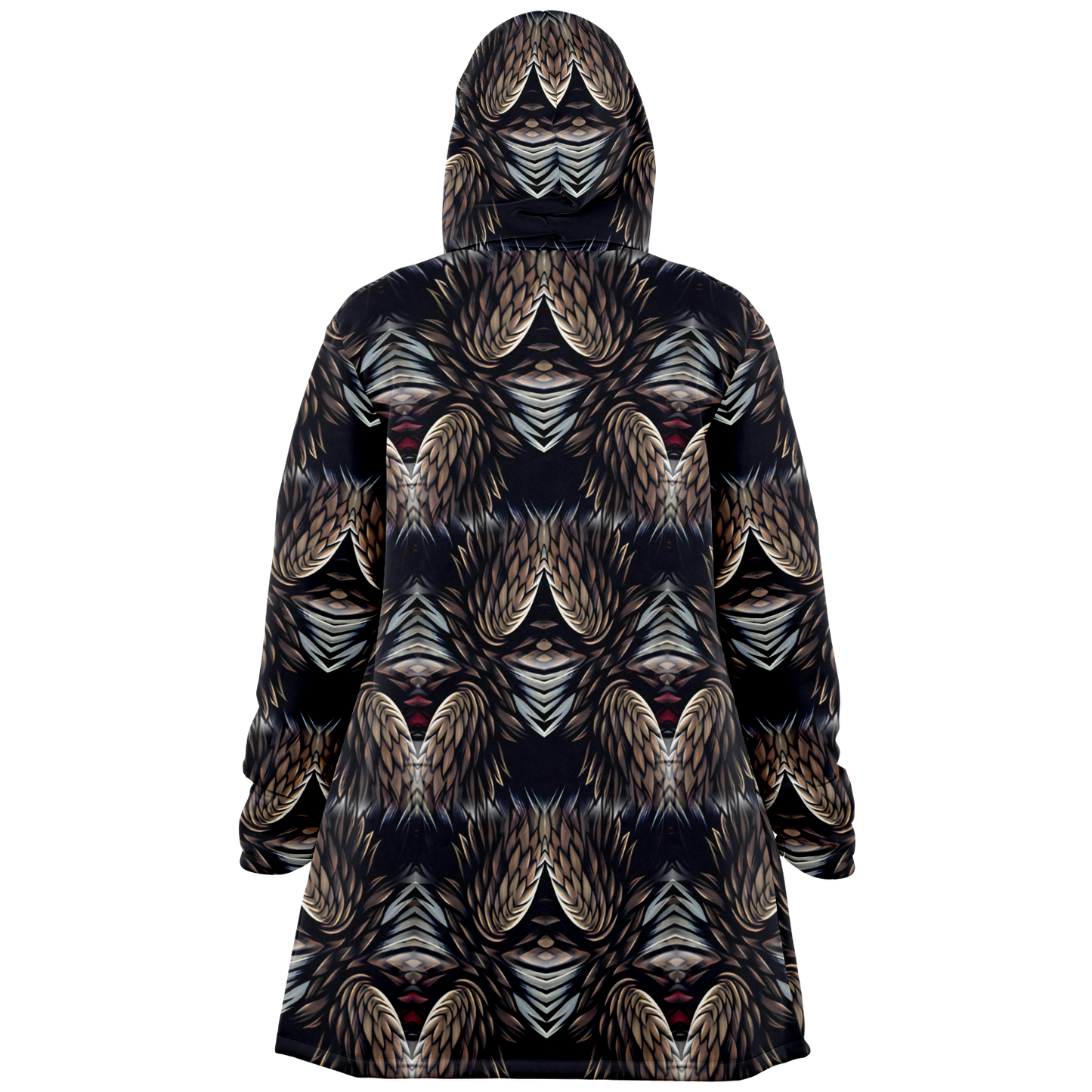 Men's Abstract Dark Kaleidoscope Pattern All Over Print Microfleece Cloak