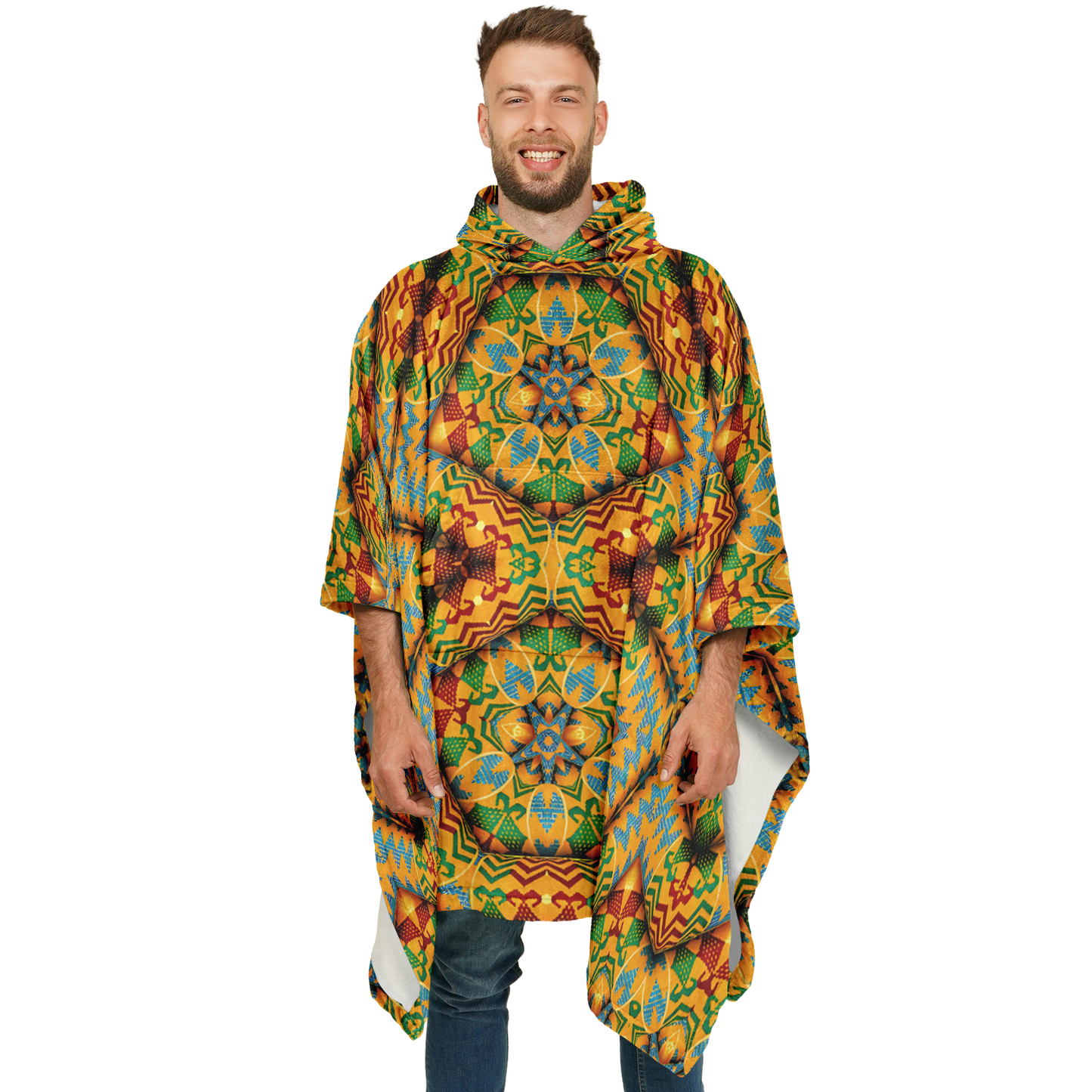 Men's Flannel Blanket Poncho
