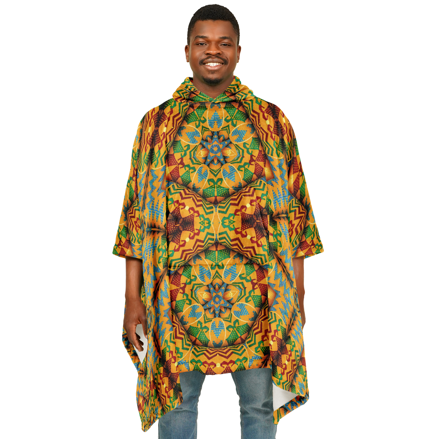 Men's Flannel Blanket Poncho
