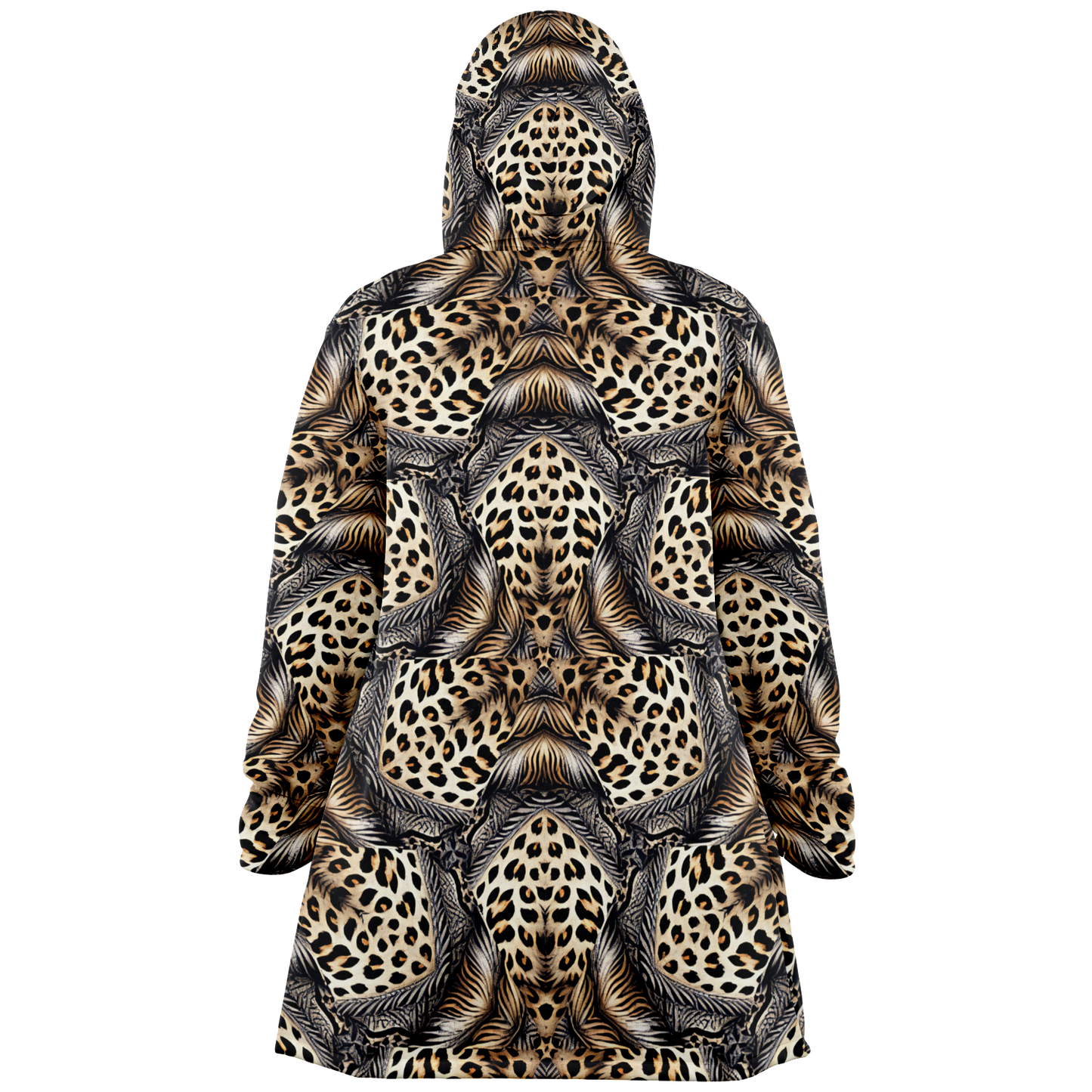 Women's Kaleidoscope Leopard Pattern All-Over Print Microfleece Cloak