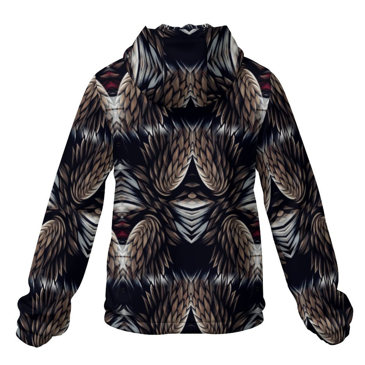 Men's Abstract Dark Kaleidoscope Pattern All Over Print Hooded Windbreaker Jacket