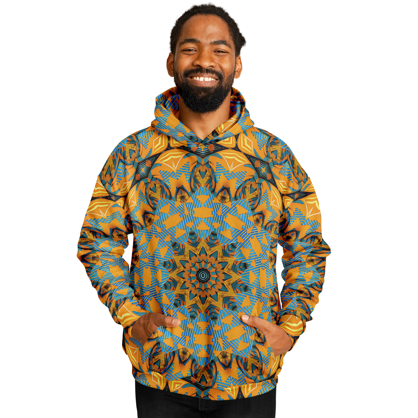 Men's Boho Mosaic Pattern Heavyweight Oversized Hoodie