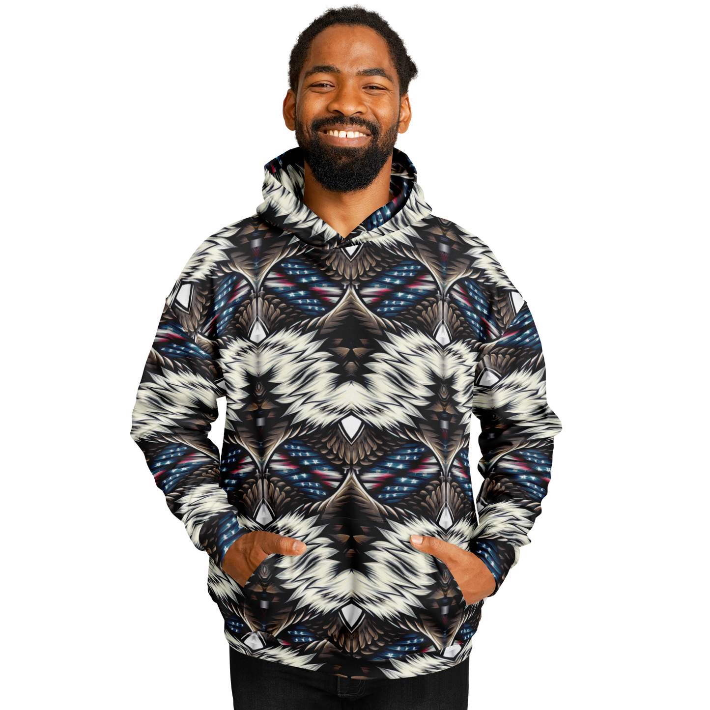Men's Geometric Tribal Pattern All Over Print Heavyweight Oversized Hoodie