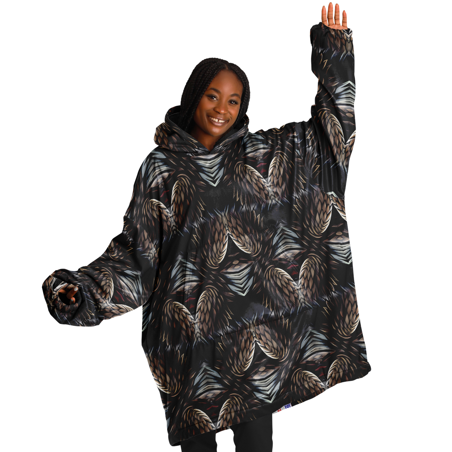 Women's Abstract Dark Kaleidoscope Pattern All Over Print Snug Hoodie
