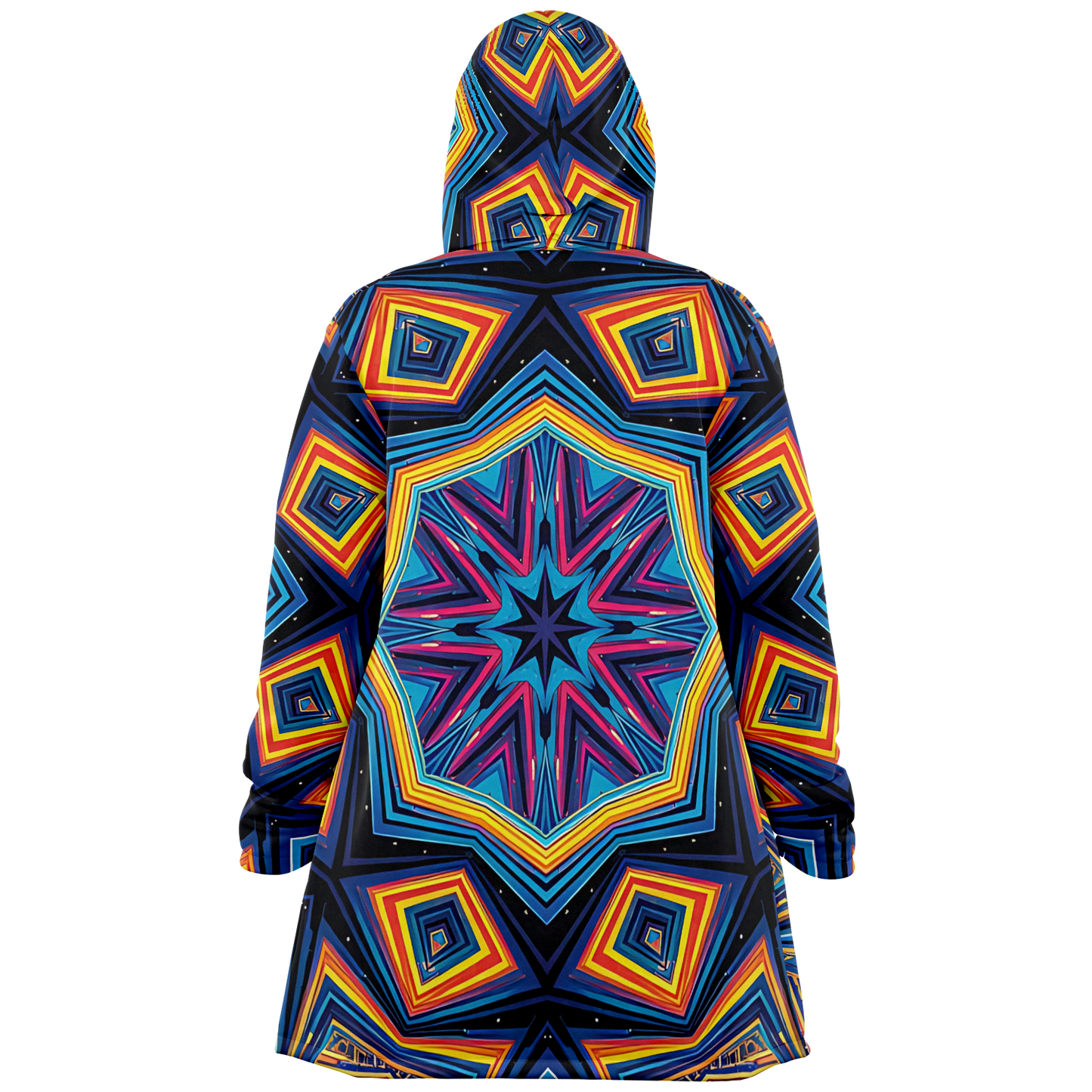 Women's Kaleidoscope Geometric Pattern All Over Print Microfleece Cloak