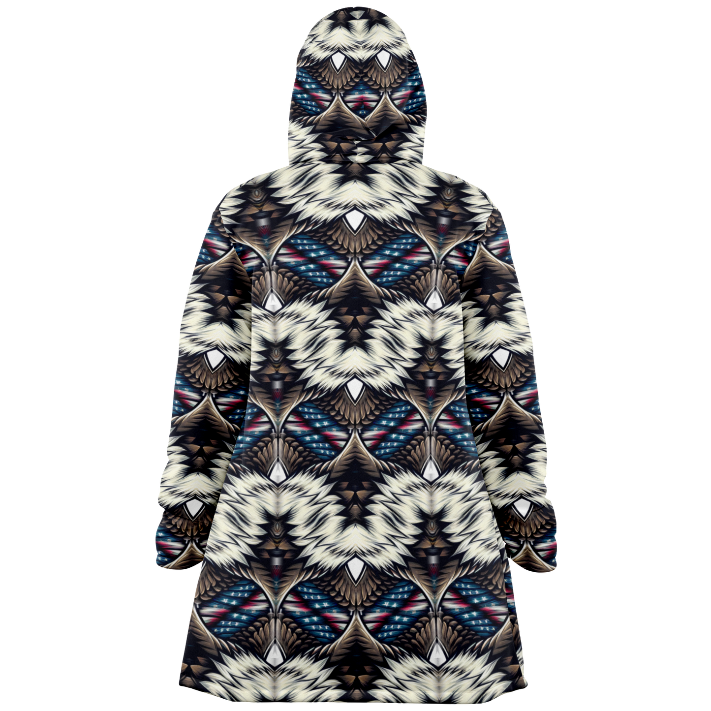 Men's Geometric Tribal Pattern All Over Print Microfleece Cloak