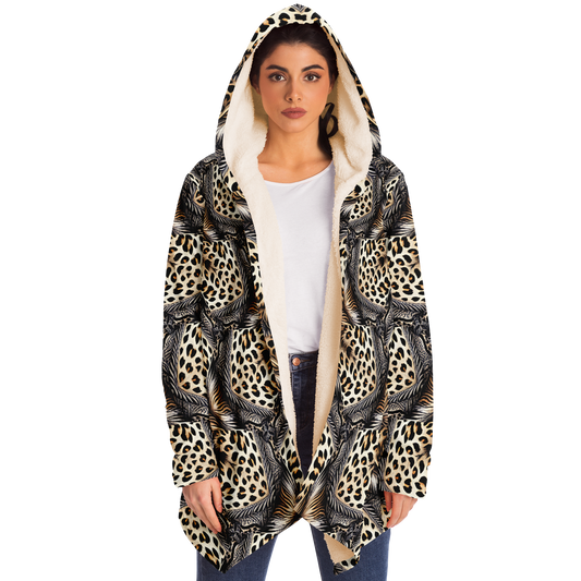 Women's Kaleidoscope Leopard Pattern All-Over Print Microfleece Cloak