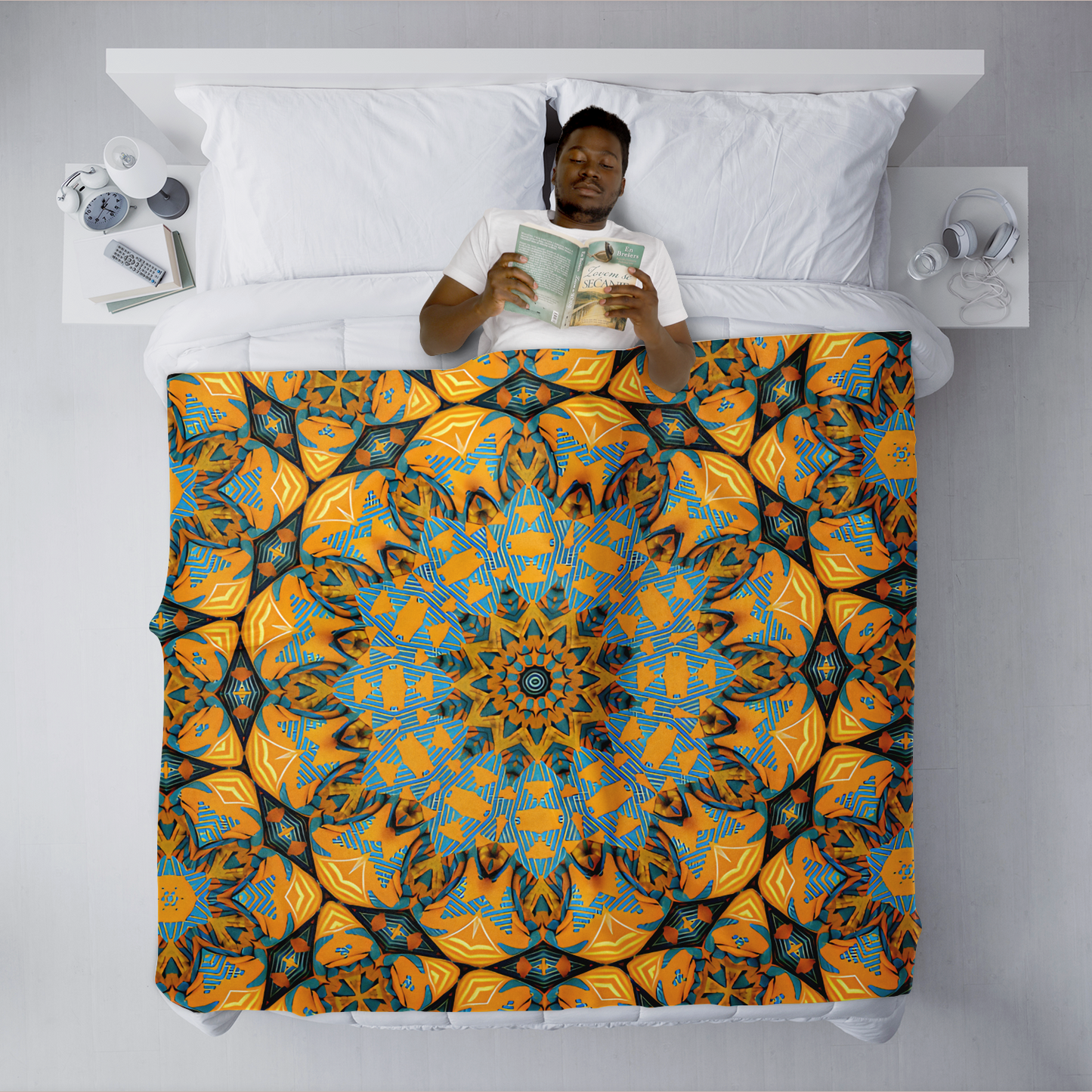 Blanket- Boho Mosaic Patterned Freeform Blanket