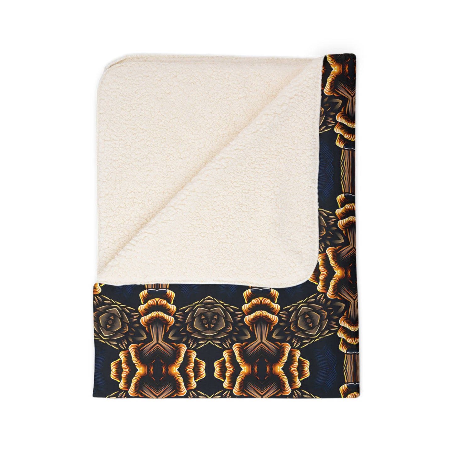 Warm Blanket Dark Honey Geometric Fleece Throw