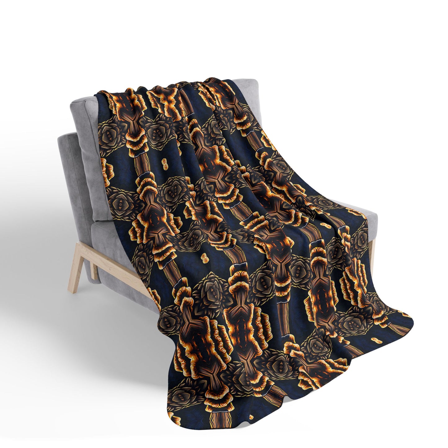 Warm Blanket Dark Honey Geometric Fleece Throw