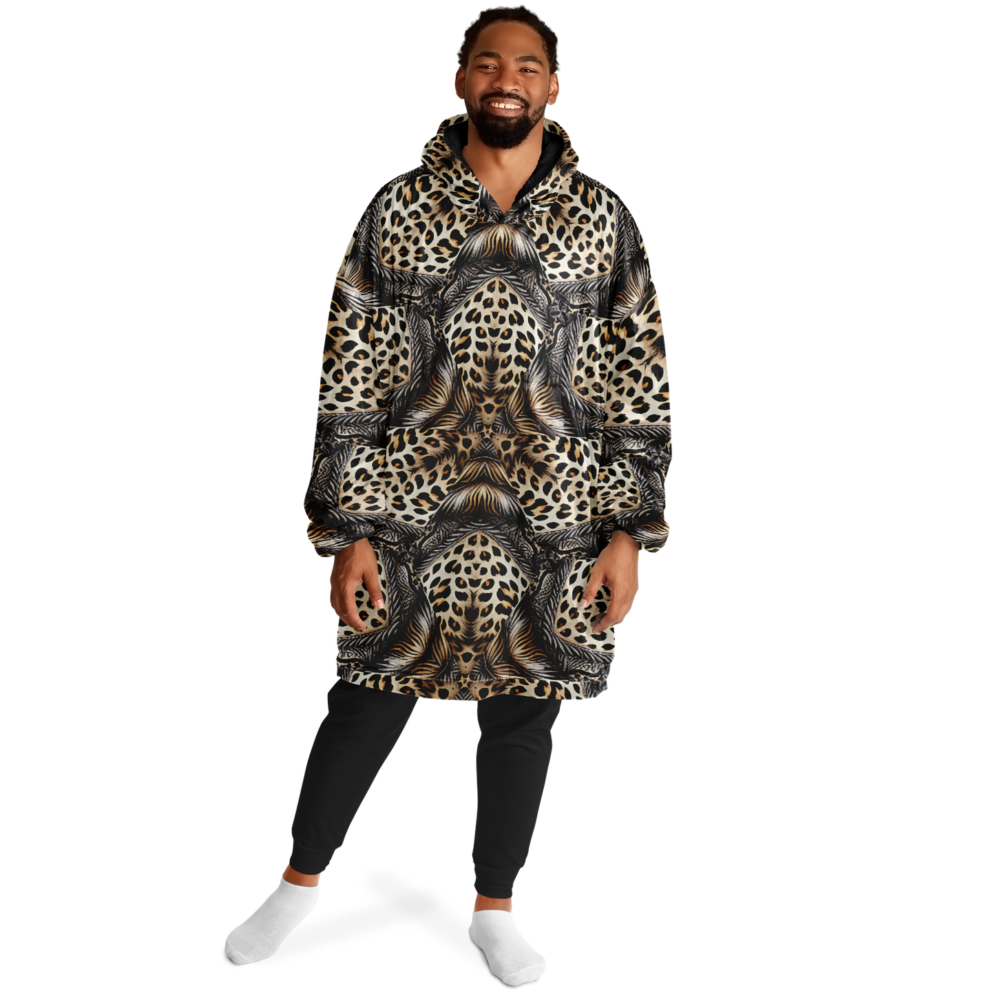 Men's Kaleidoscope Leopard  Pattern All-Over Print Snug Hoodie Snug Hoodie