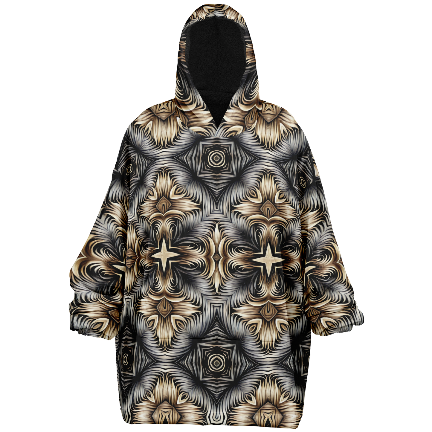 Women's Neutral Geometric Floral Pattern All Over print Snug Hoodie