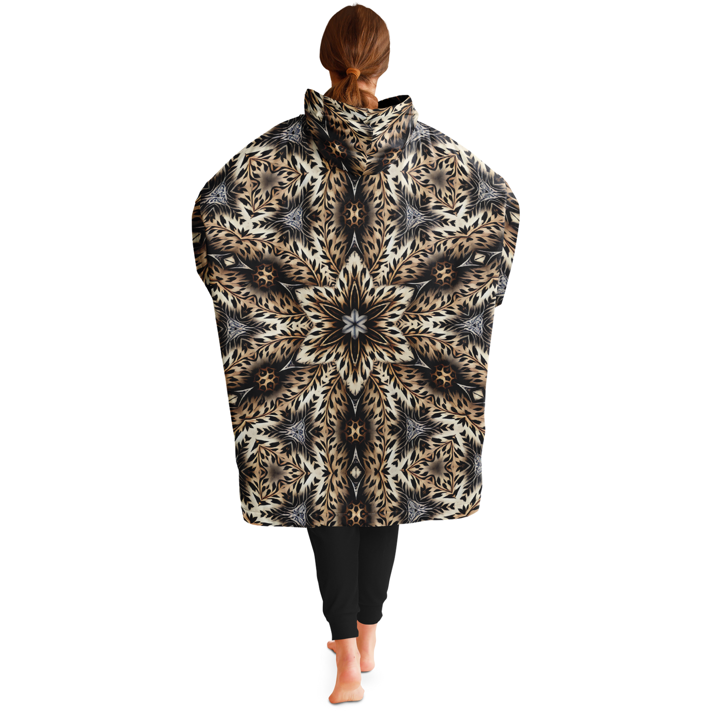 Women's Leopard Kaleidoscope Pattern All-Over Print Snug Hoodie