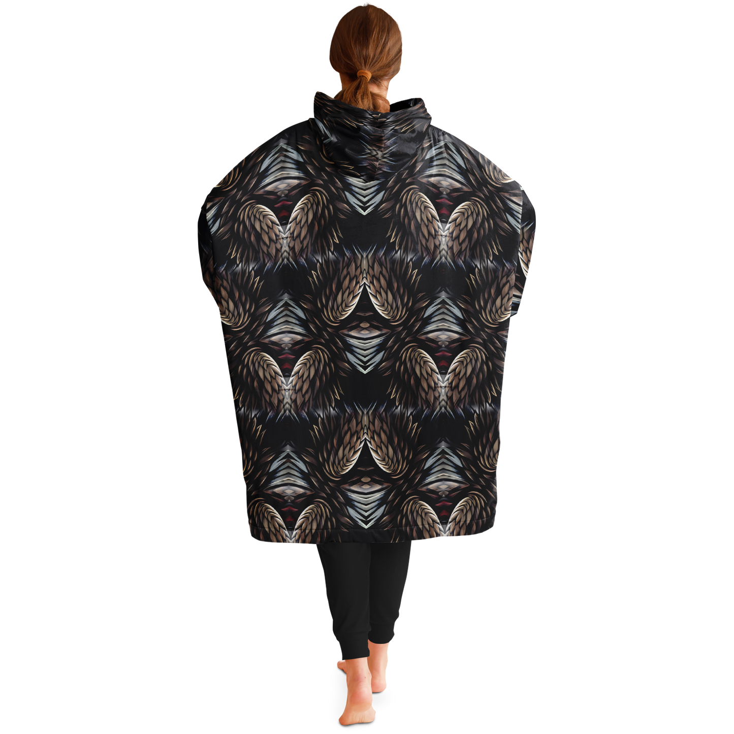 Women's Abstract Dark Kaleidoscope Pattern All Over Print Snug Hoodie