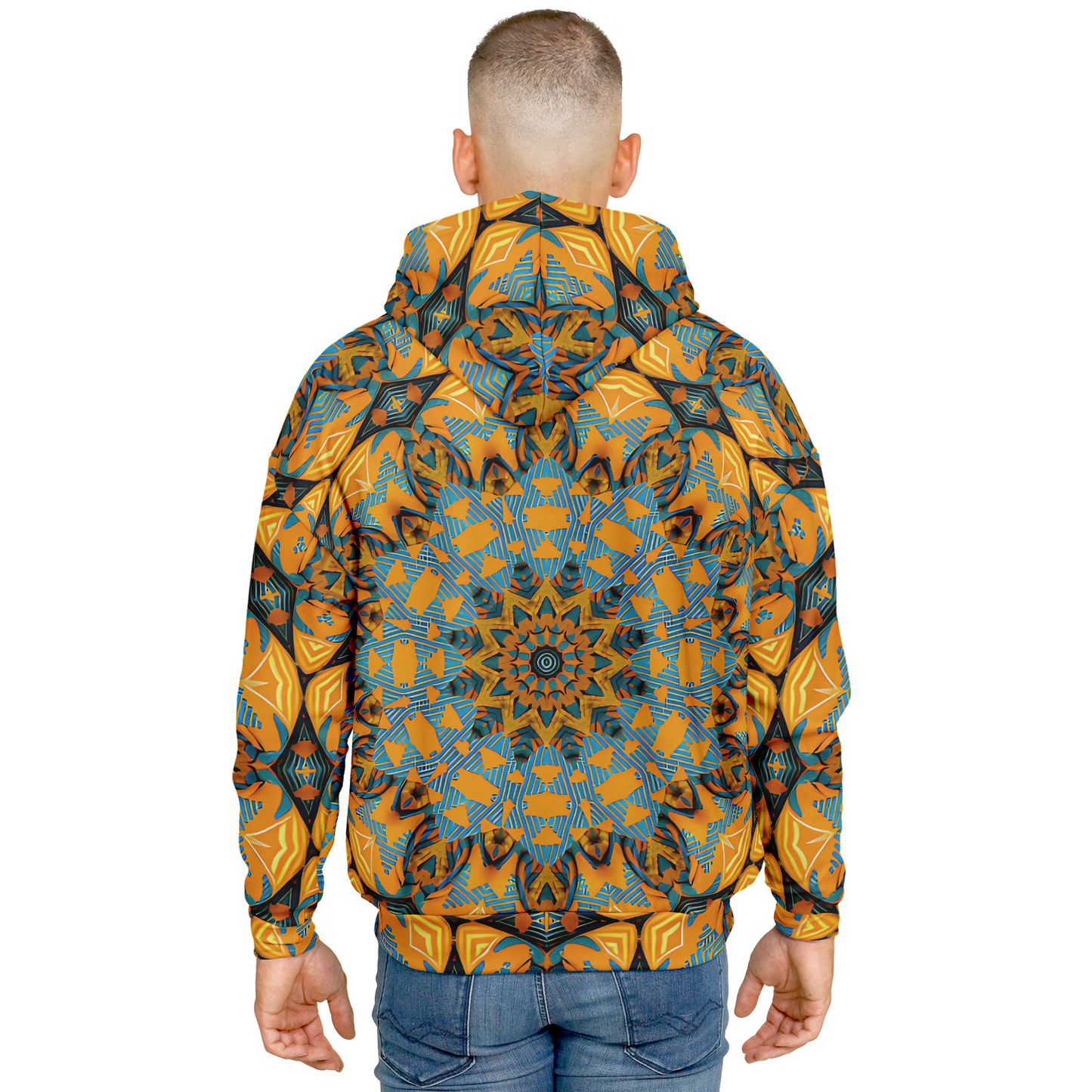 Men's Boho Mosaic Pattern Heavyweight Oversized Hoodie