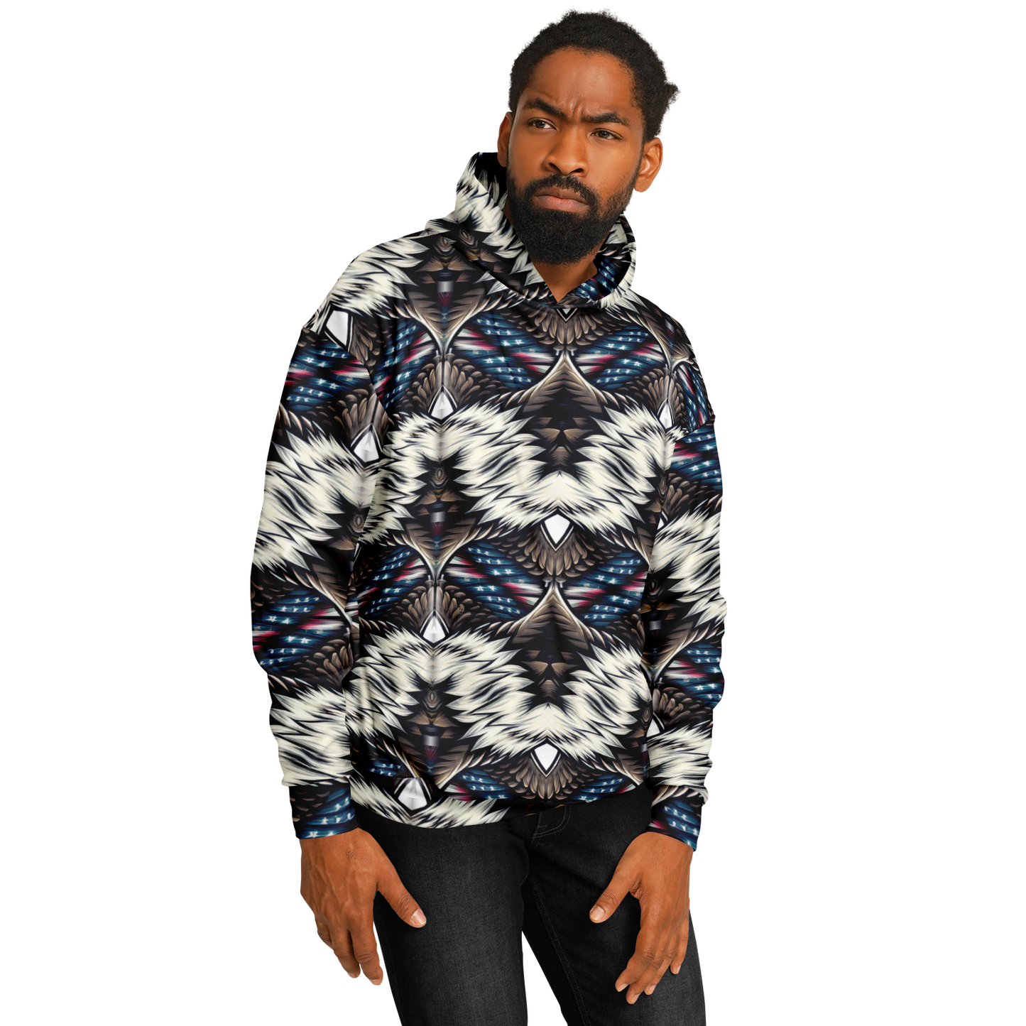 Men's Geometric Tribal Pattern All Over Print Heavyweight Oversized Hoodie