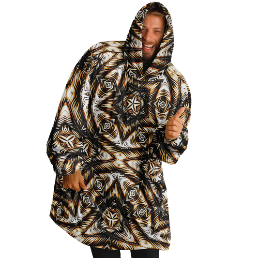 Men's Geometric Pattern All-Over Print Snug Hoodie