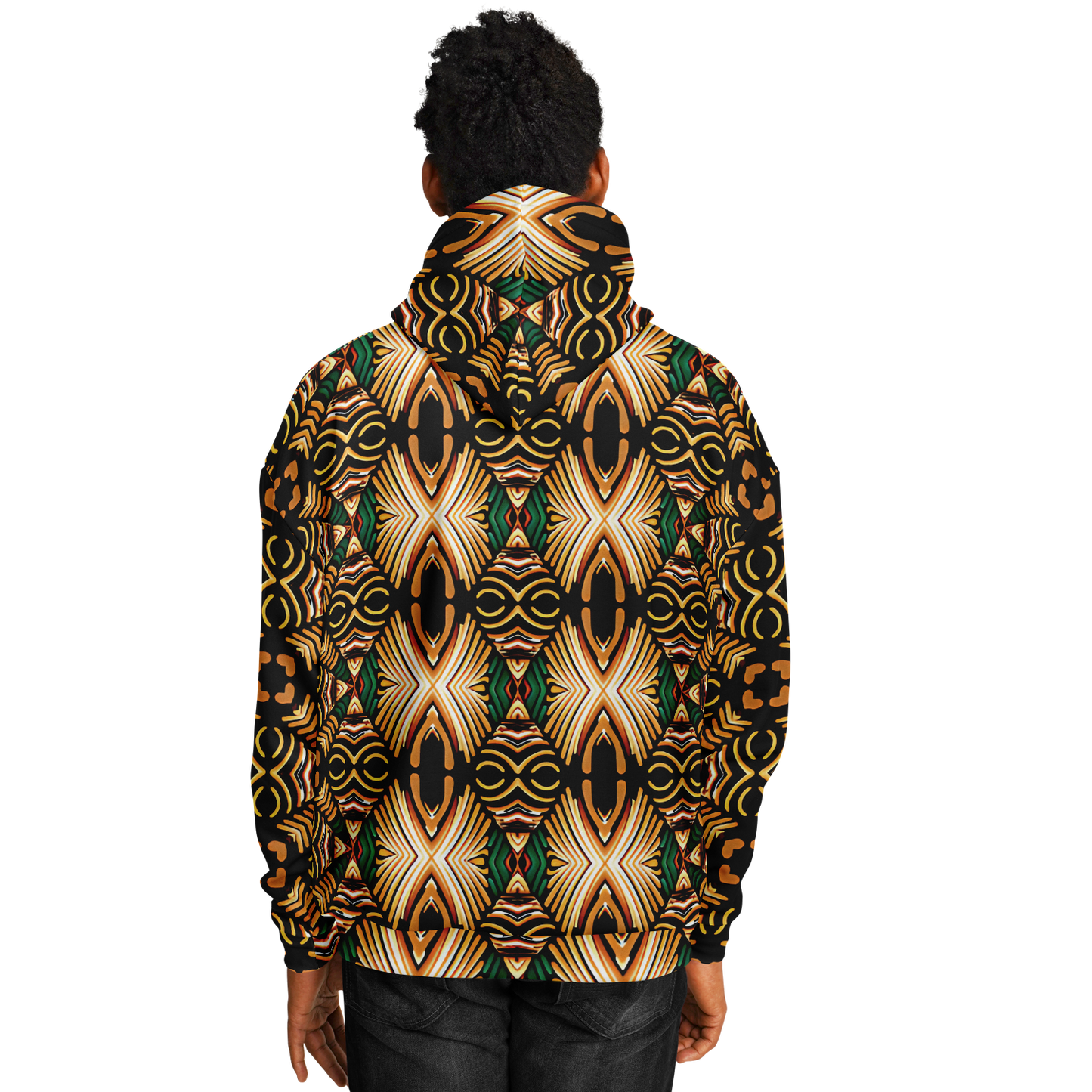 Men's Tribal Geometric Print Heavyweight Oversized Hoodie