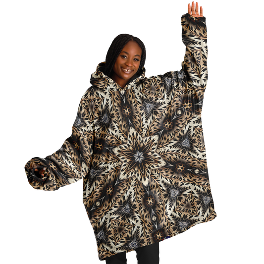 Women's Leopard Kaleidoscope Pattern All-Over Print Snug Hoodie