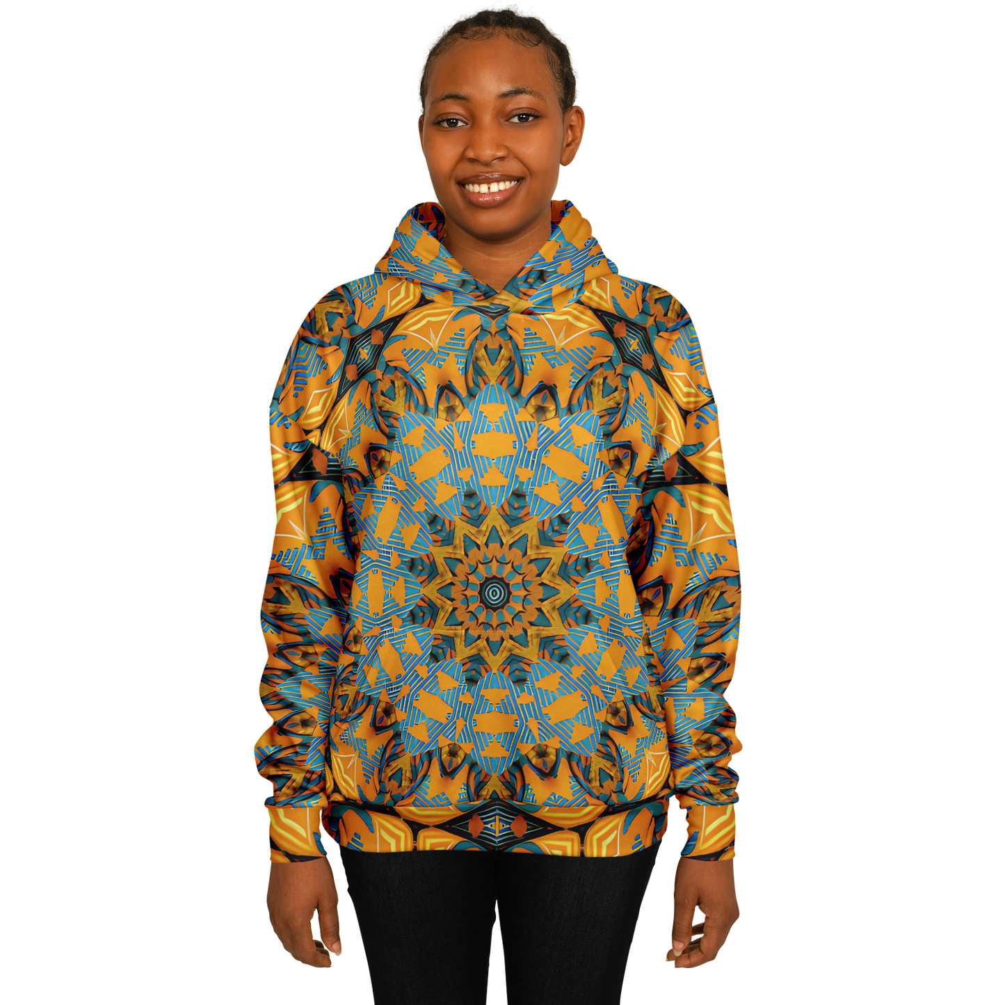 Women's Boho Mosaic Patterned Heavyweight Oversized Hoodie