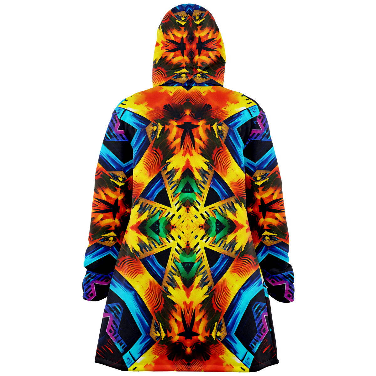 Women's Vibrant Kaleidoscope Tribal Pattern Design All Over Print Microfleece Cloak