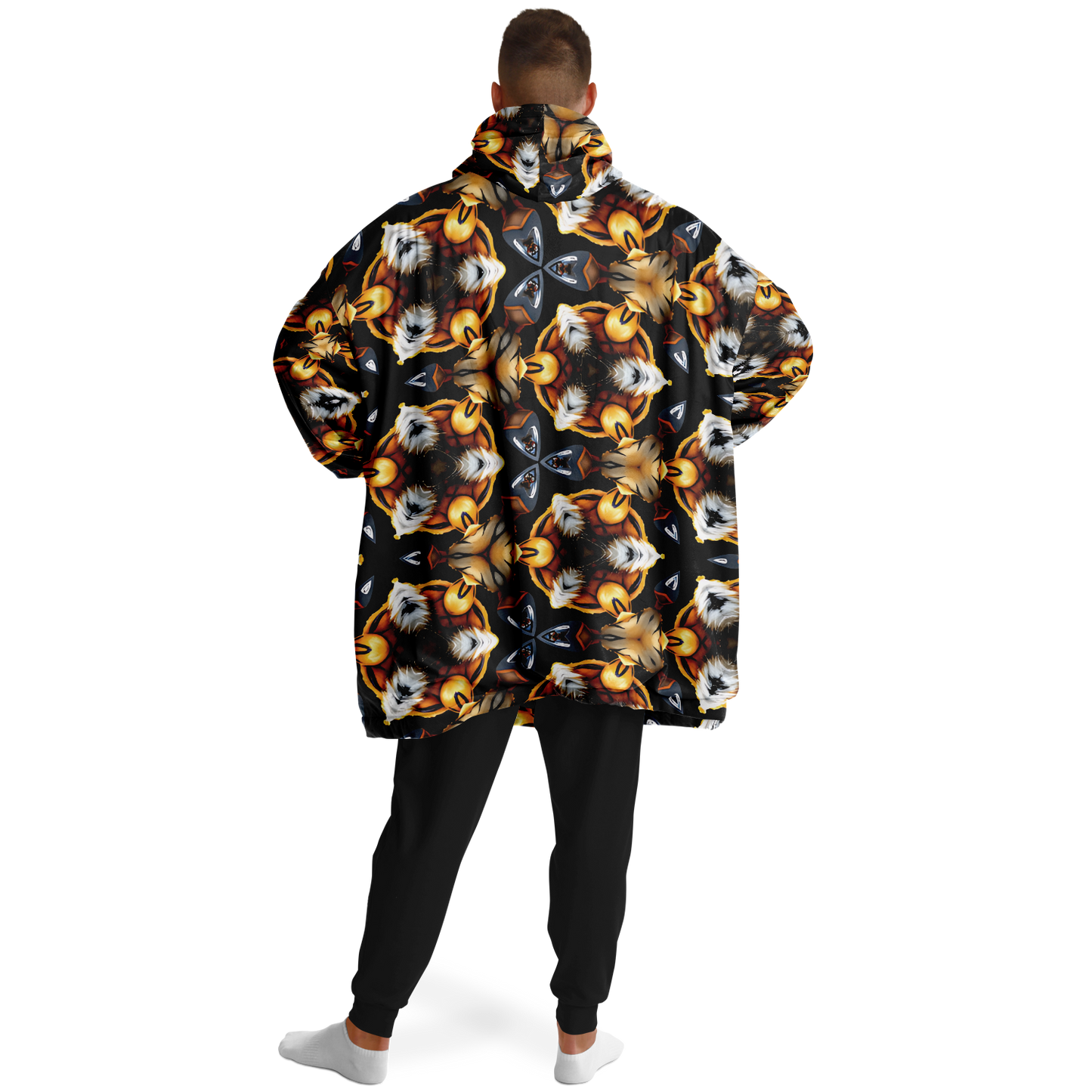 Men's Golden Kaleidoscope Pattern Snug Hoodie