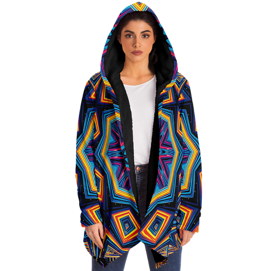 Women's Kaleidoscope Geometric Pattern All Over Print Microfleece Cloak