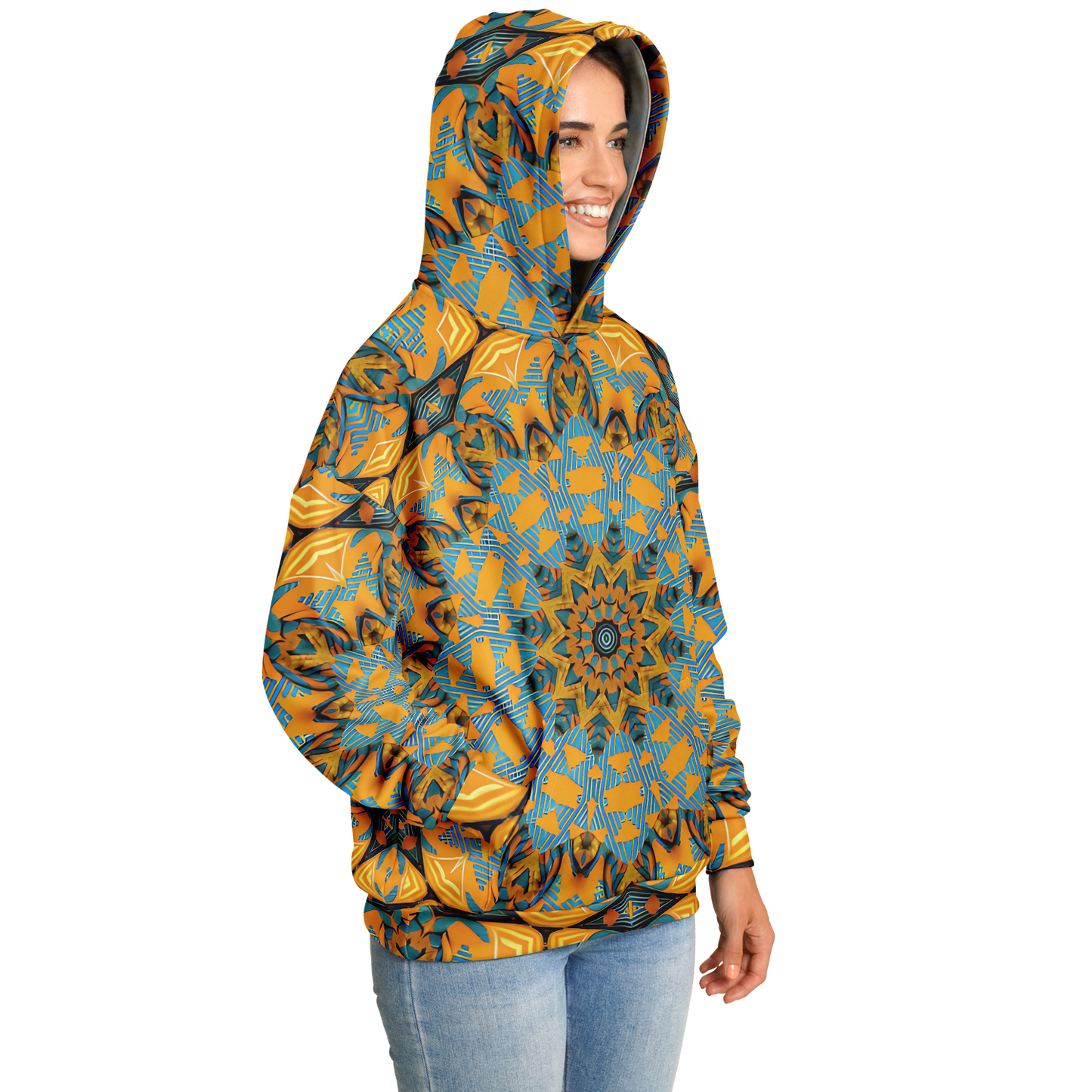 Women's Boho Mosaic Patterned Heavyweight Oversized Hoodie