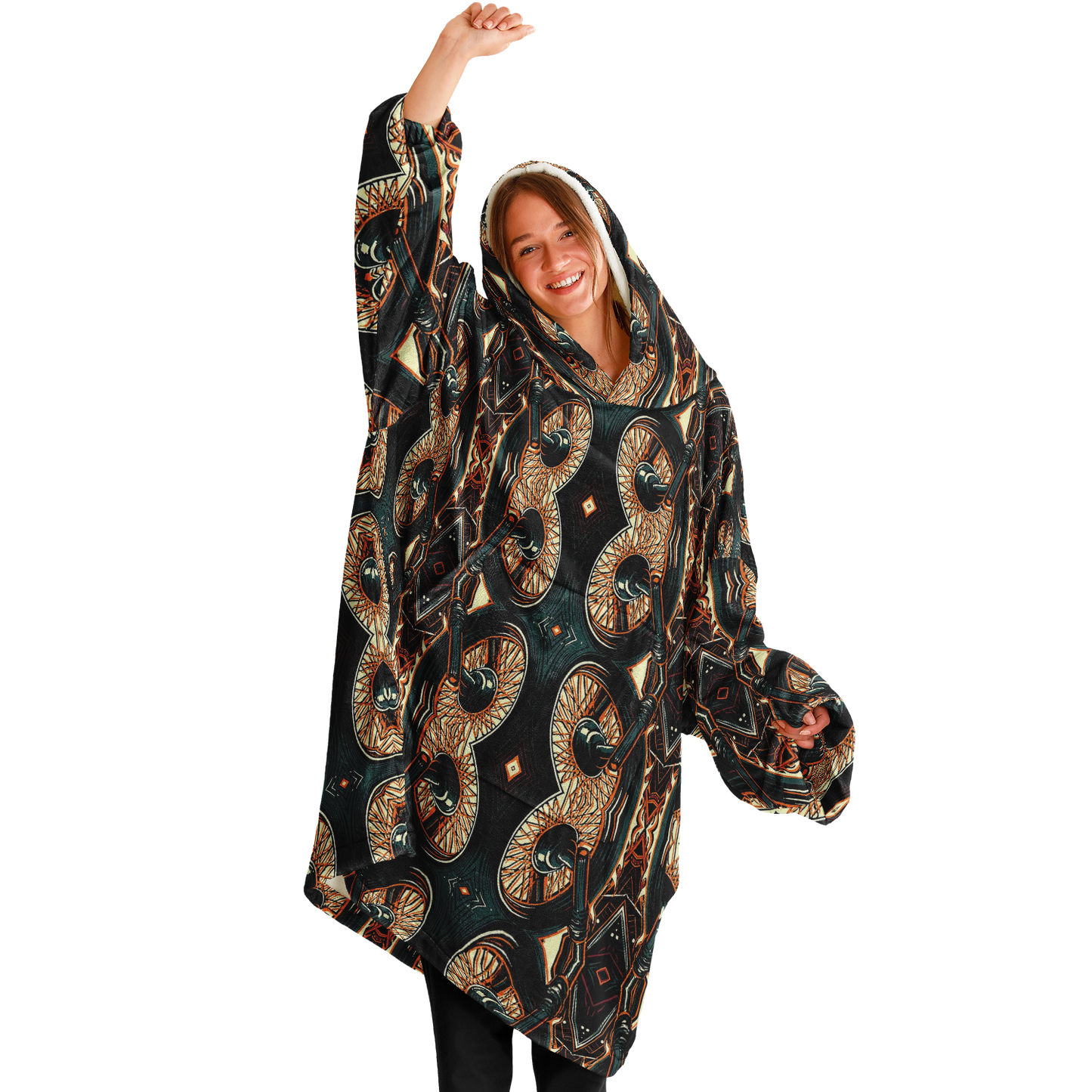 Women's Baroque Chain Pattern All Over Print Snug Hoodie Economy