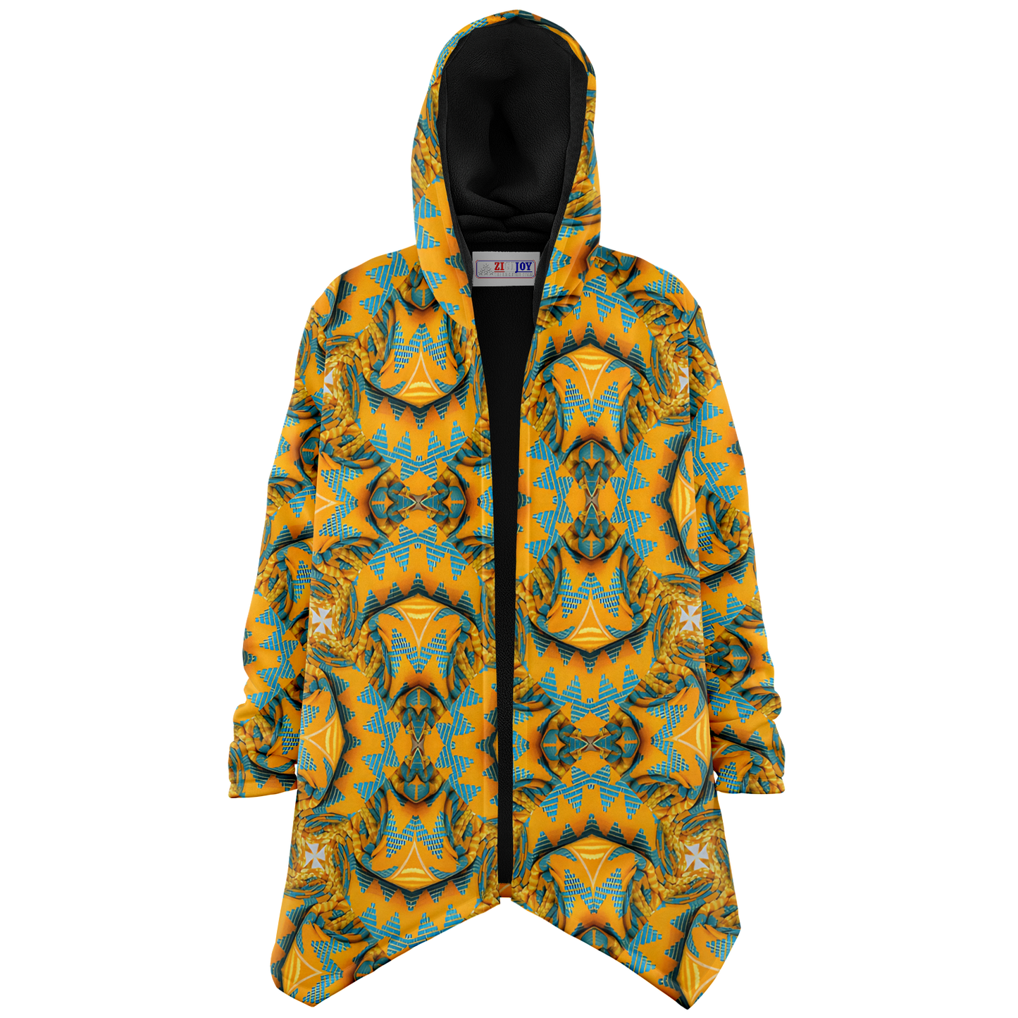Men's Golden Kaleidoscope Pattern Microfleece Cloak