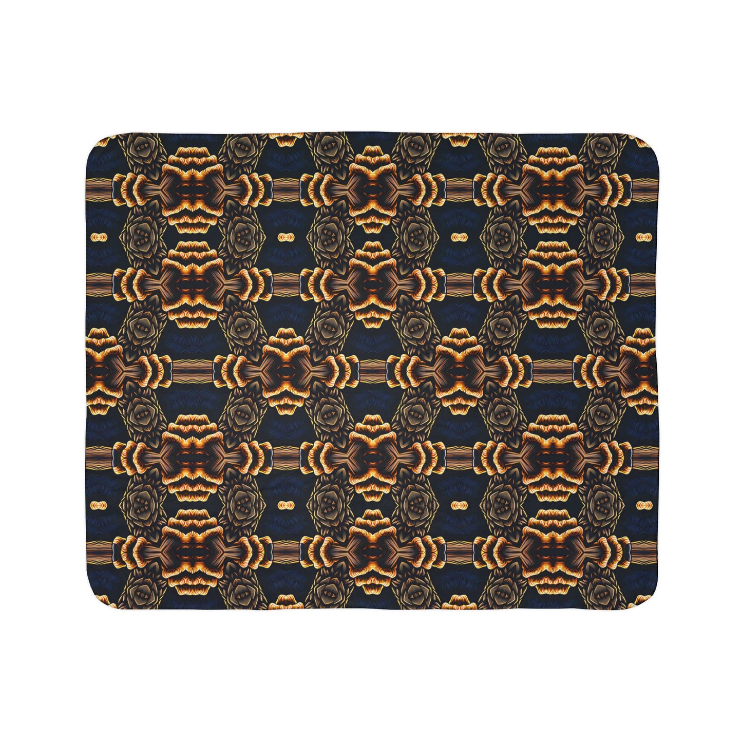 Warm Blanket Dark Honey Geometric Fleece Throw