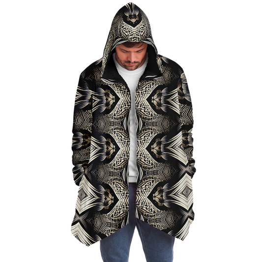 Men's Monochrome Geometric Kaleidoscope Pattern All Over Print  Microfleece Cloak