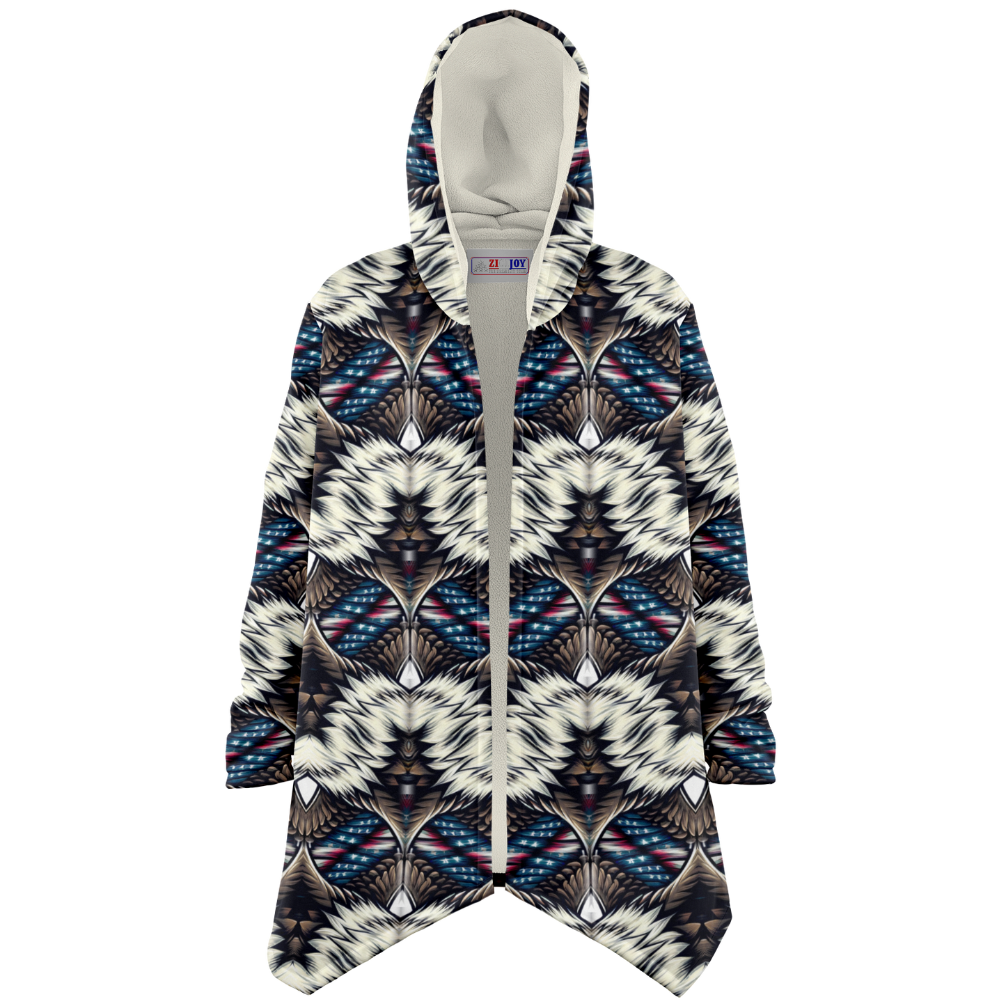 Men's Geometric Tribal Pattern All Over Print Microfleece Cloak