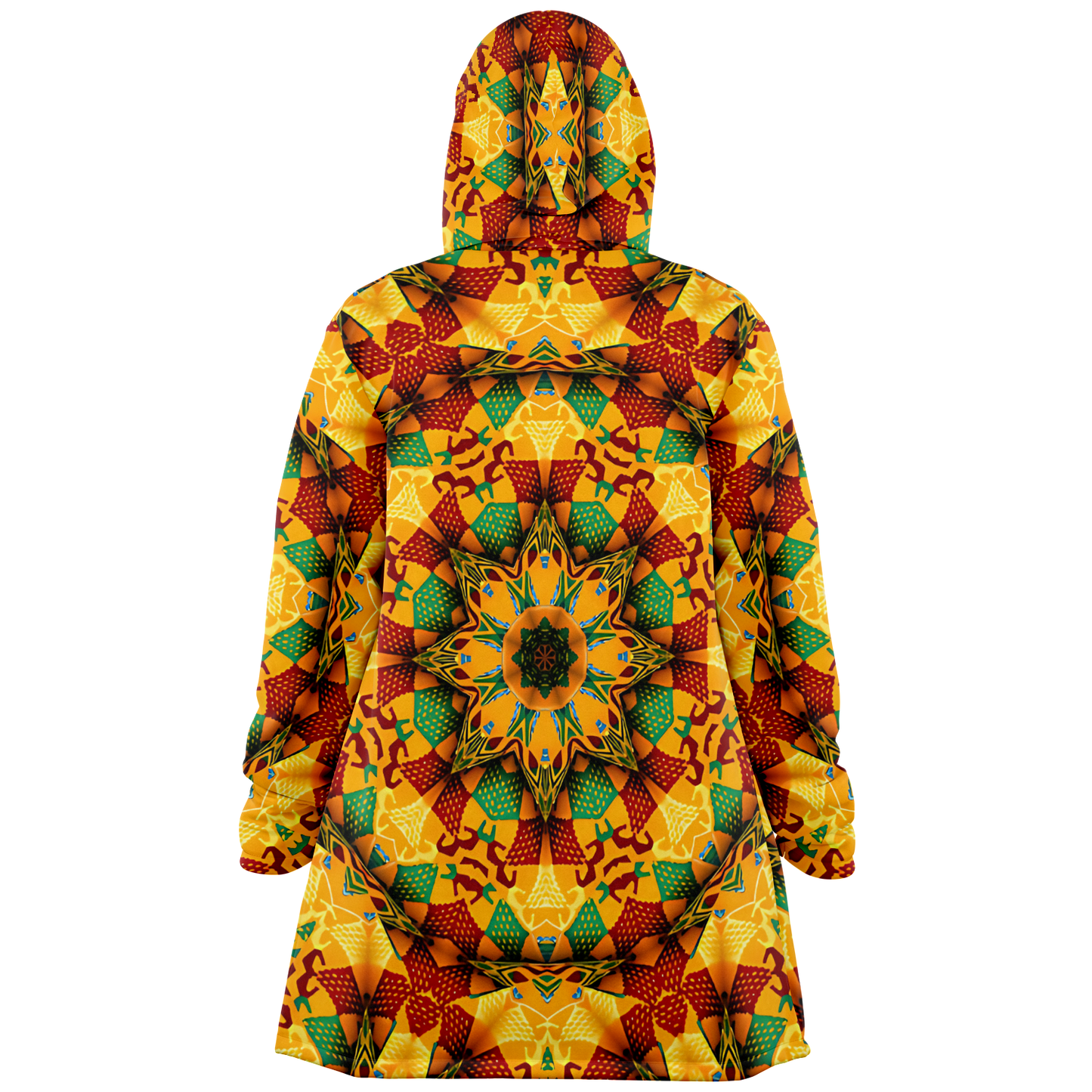 Women's Autumn Kaleidoscope Floral Pattern Microfleece Cloak