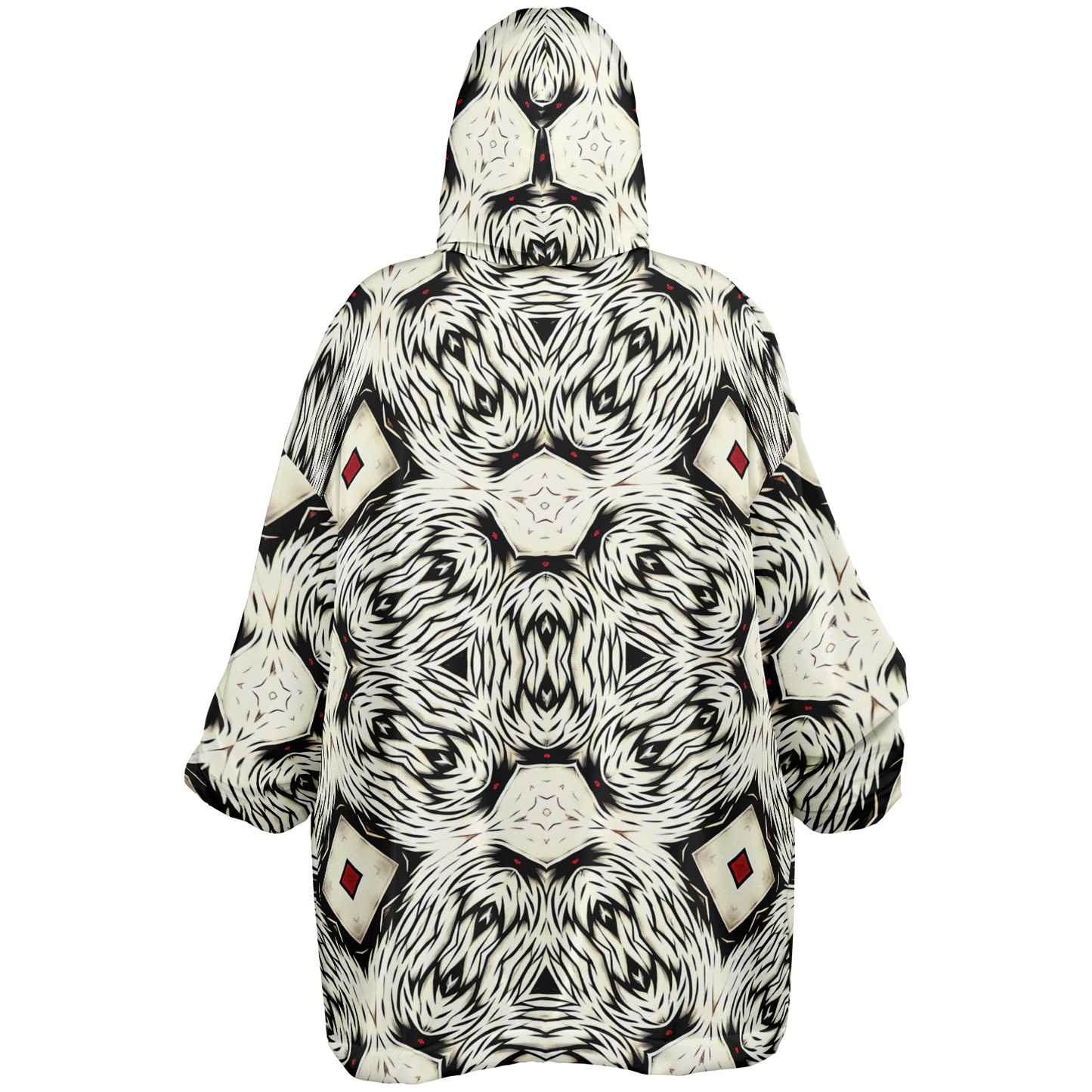 Men's Black & White Abstract Pattern  All Over print Snug Hoodie