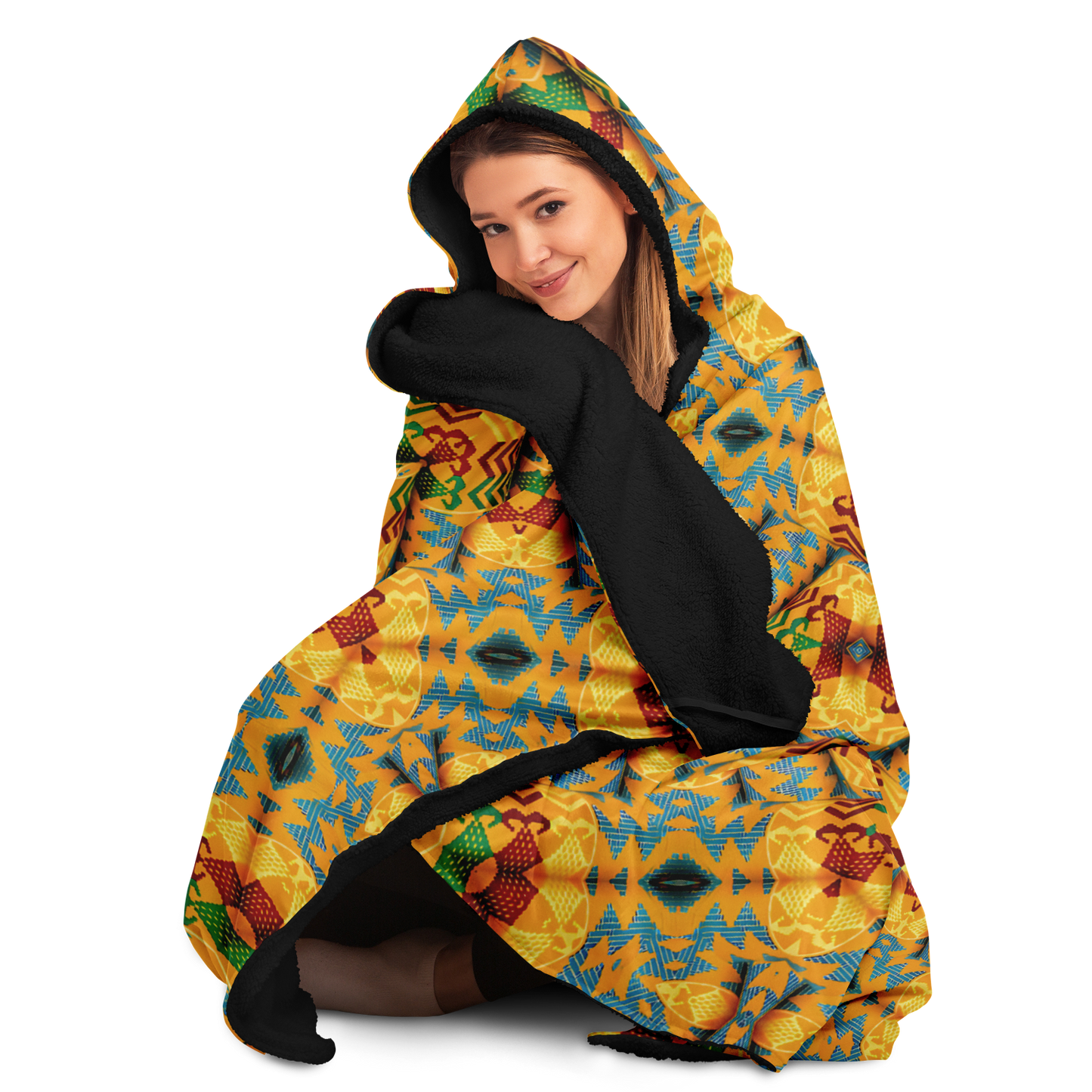 Women's Hooded Blanket Micro Fleece