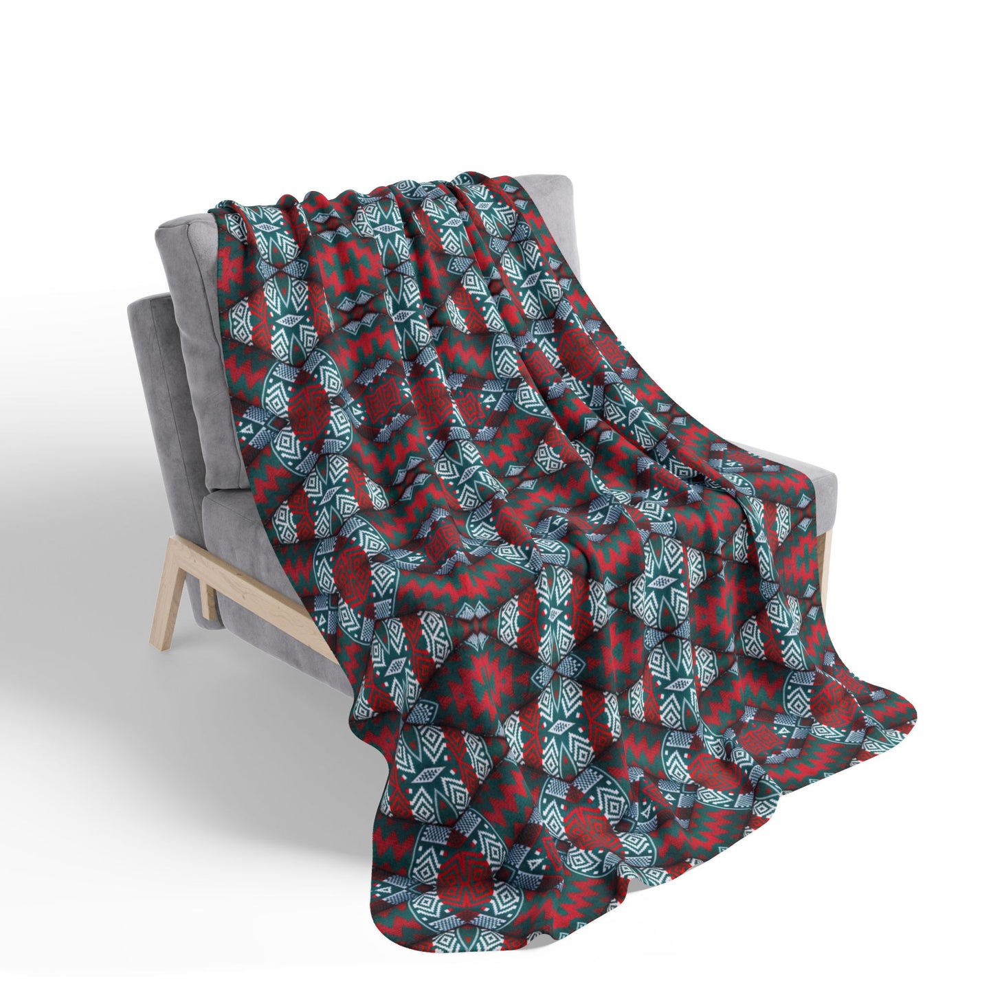 Geometric Kaleidoscope Fleece Sherpa Blanket