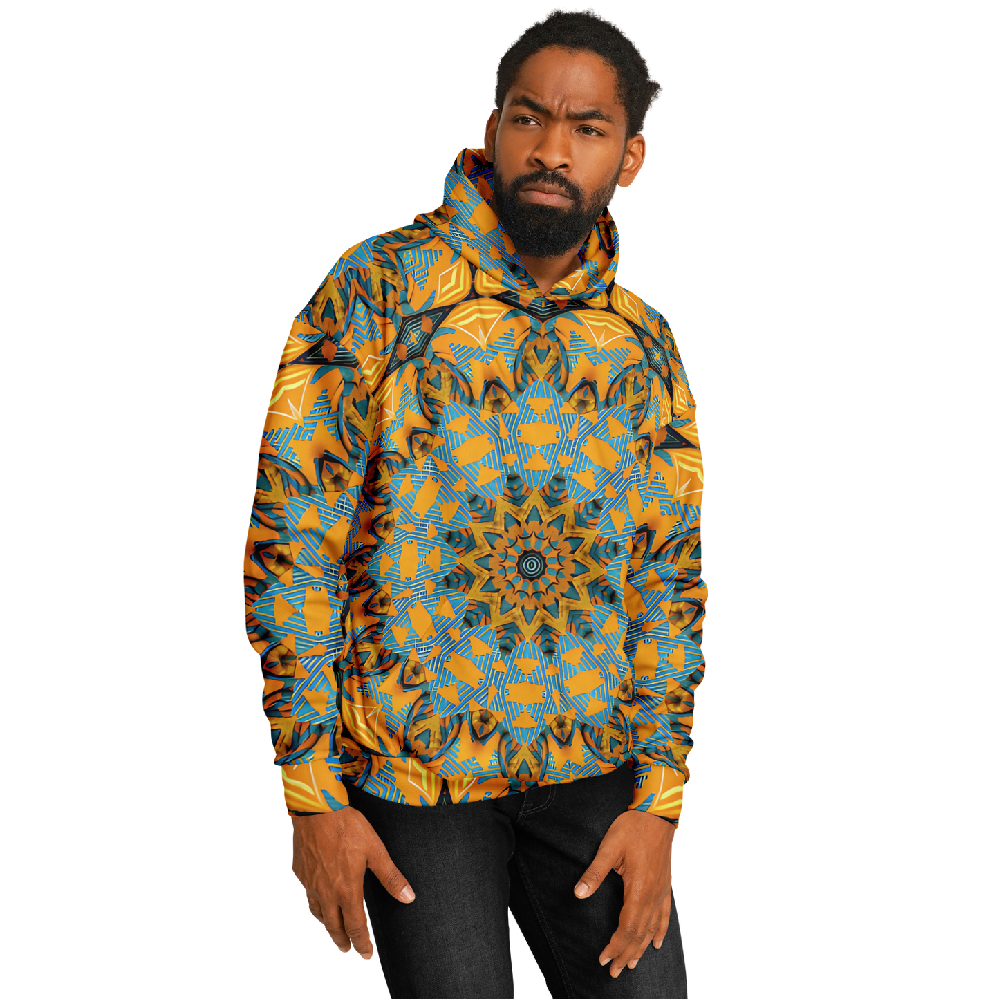 Men's Boho Mosaic Pattern Heavyweight Oversized Hoodie