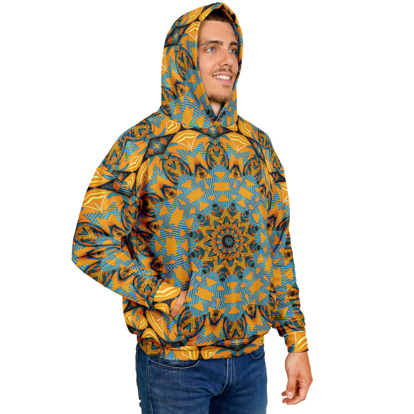 Men's Boho Mosaic Pattern Heavyweight Oversized Hoodie