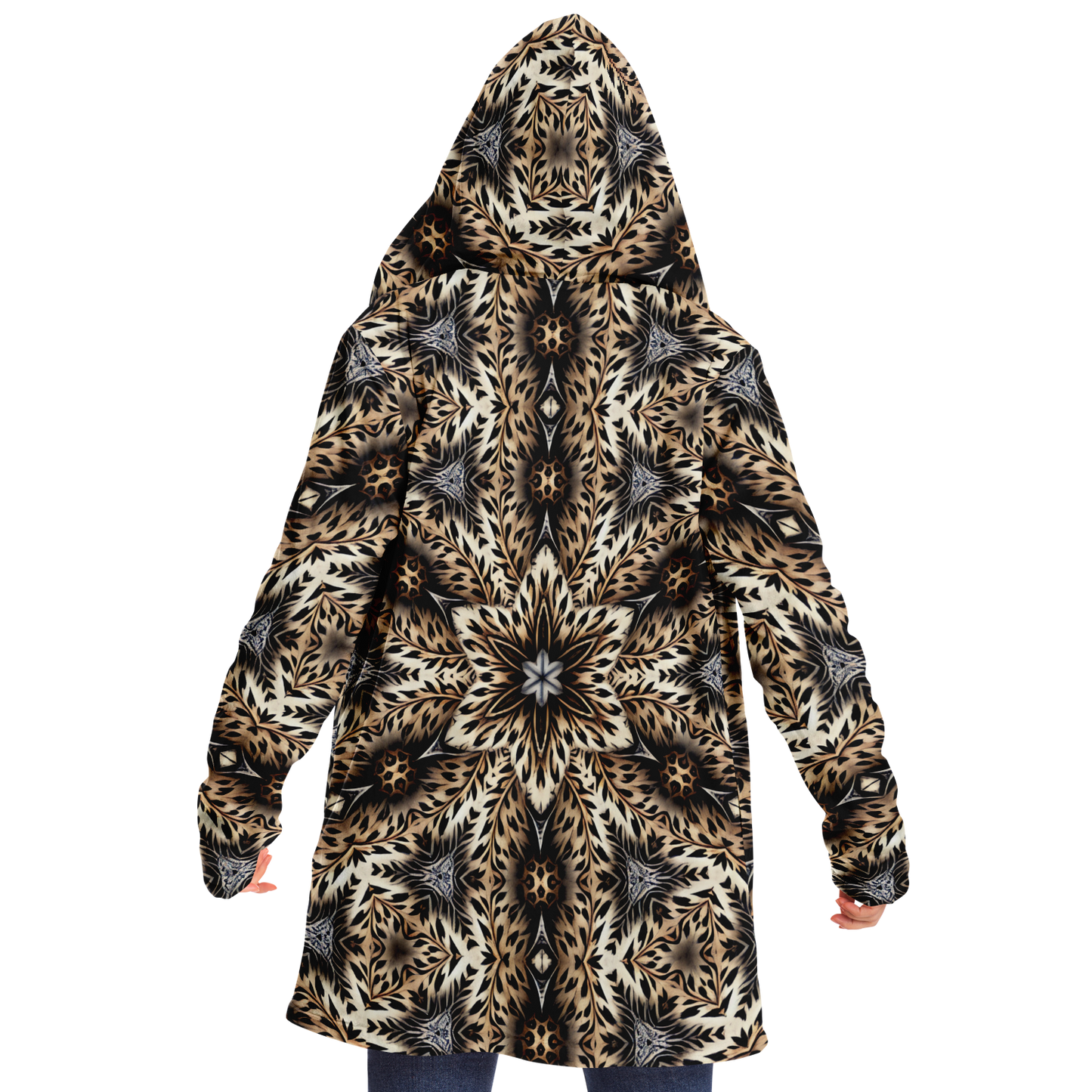 Women's Leopard Kaleidoscope Pattern All-Over Print Microfleece Cloak