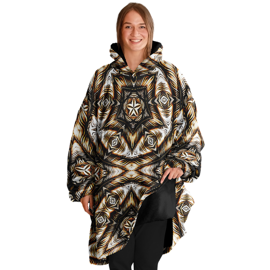 Women's Geometric Pattern All-Over Print Snug Hoodie