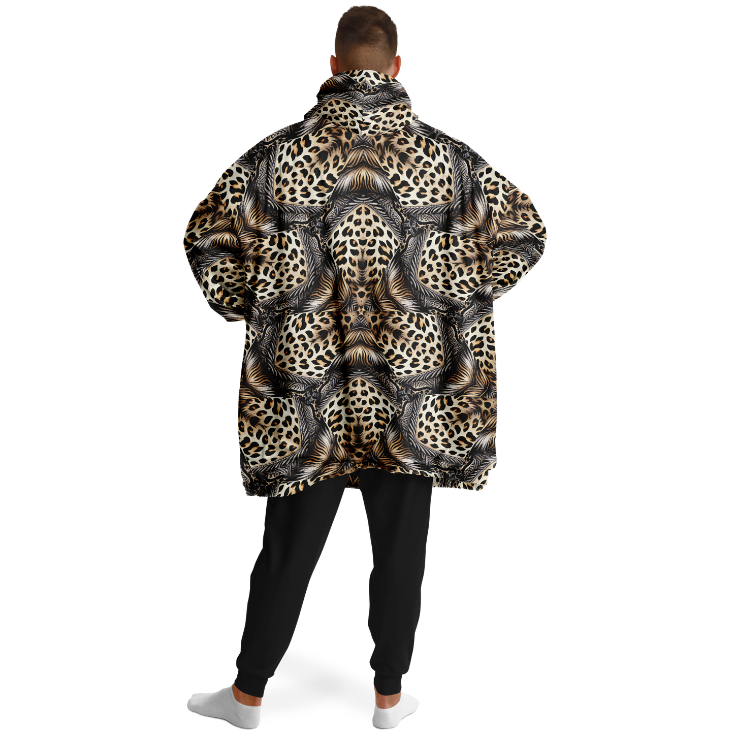 Men's Kaleidoscope Leopard  Pattern All-Over Print Snug Hoodie Snug Hoodie